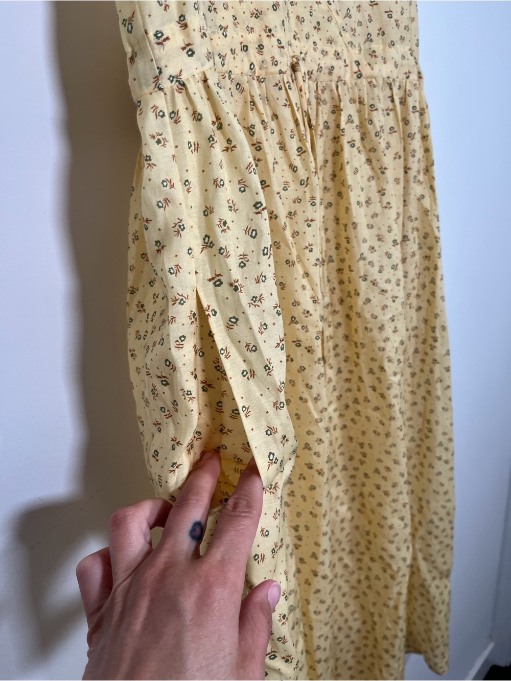 Christy Dawn The Dawn Dress In Golden Pollinator Midi Lightweight Cottagecore - Picture 9 of 9
